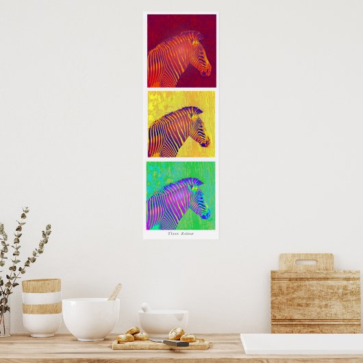 drei Zebras Poster (Küche)