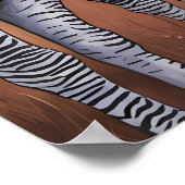 Drei Zebras-Weiden auf der Wiese Poster (Ecke)