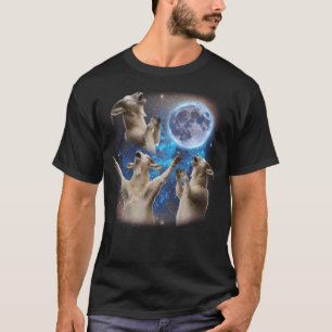 Drei Ziegen, die an der mond-Weißen Meme-Ziege heu T-Shirt