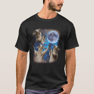Drei Ziegen heulen den Mond an Verrücktes Meme Zie T-Shirt