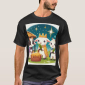 drei Ziegen sind auf einem Feld mit einem Korb ste T-Shirt (Vorderseite)