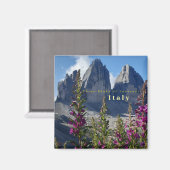 Drei Zinnen der Lavaredo-Wildblumen Italien Magnet (Vorderseite/Rückseite)