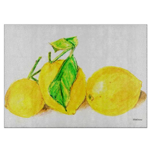 drei Zitronen Schneidebrett (Vorderseite)