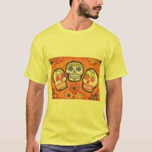 Drei Zuckerschädel-T-Shirt T-Shirt