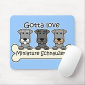 Drei Zwergschnauzer Mousepad (Mit Mouse)