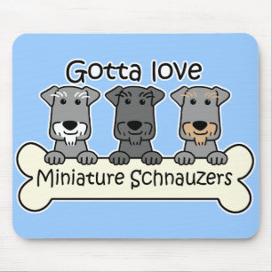 Drei Zwergschnauzer Mousepad
