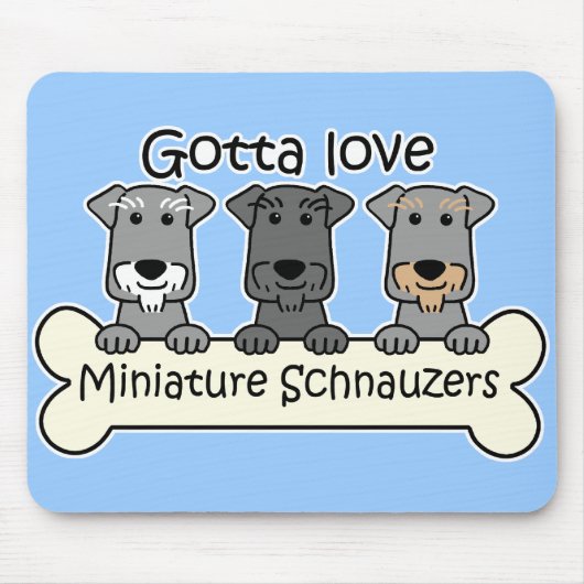 Drei Zwergschnauzer Mousepad (Vorne)