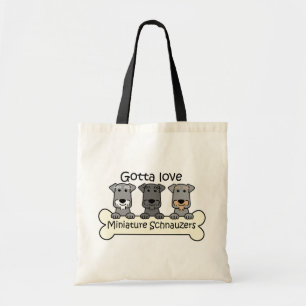 Drei Zwergschnauzer Tragetasche