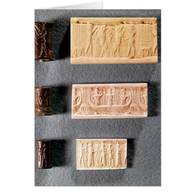 Drei Zylinder-Siegel mit Eindrücken, (Vorne)