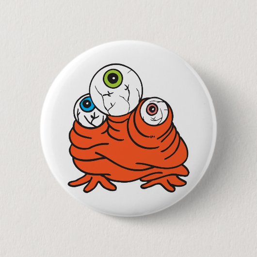 Dreiaugen-Monster Button (Vorderseite)