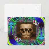 Dreiaugiger Außerirdischer Schädel Postkarte (Vorne/Hinten)