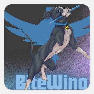 Dreibeiniger Pitbull Quadratischer Aufkleber