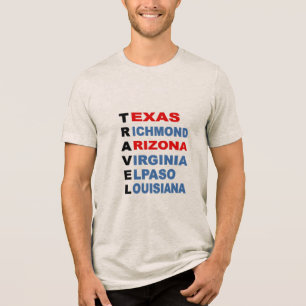 Dreiblend-Hafer-T-Shirt TRAVEL USA Tri-Blend Shirt