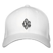 Dreibuchstaben-Monogramm Bestickte Baseballkappe (Vorderseite)