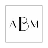 Dreibuchstaben-Monogramm-Initialen Gummistempel (Prägung)