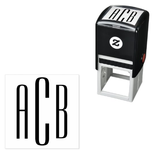 Dreibuchstaben-Monogramm Permastempel (Beispiel)