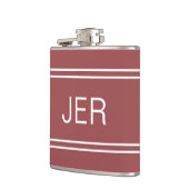 Dreibuchstabige Initialen Monogramm Dunkel Trendig Flachmann (Links)
