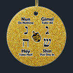 Dreidel Anweisungen glückliches Chanukka - Keramikornament<br><div class="desc">Dekorative und bequeme Weise, Anweisungen für das Spielen des jüdischen Spiels der Kinder von dreidel zur Hand zu behalten… Ihre Kinder kann einen Blick nehmen, wenn sie eine Erinnerung benötigen von, wie man spielt und was die hebräischen Buchstaben genannt werden. Großes Chanukka-Geschenk! SEIEN Sie SICHER, DIE MITTEILUNG ZURÜCK DER VERZIERUNG...</div>