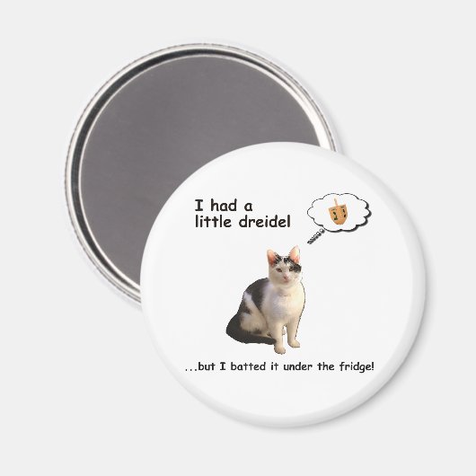 Dreidel Cat Magnet (Vorderseite/Rückseite)