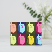 Dreidel Chanukka Postkarte (Stehend Vorderseite)