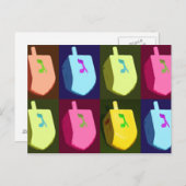 Dreidel Chanukka Postkarte (Vorne/Hinten)