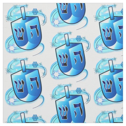 Dreidel, das mit Schneeflocken spinnt Stoff (Muster)