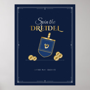 Dreidel drehen Hanukkah Poster
