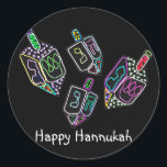 Dreidel, Dreidel, Dreidel Stickers<br><div class="desc">Grafische Abbildung eines Hannukah-dreidels in hellen Farben. Erfrischung durch dieses farbenprächtige Design.</div>