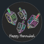 Dreidel, Dreidel, Dreidel Stickers<br><div class="desc">Grafische Abbildung eines Hannukah-dreidels in hellen Farben. Erfrischung durch dieses farbenprächtige Design.</div>
