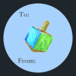 Dreidel Geschenk-Umbauten Runder Aufkleber<br><div class="desc">Diese niedlichen Umbauten sind die perfekte Weise,  den Geber zu identifizieren und Empfänger jedes möglichen Geschenkes!</div>