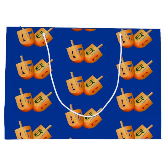 Dreidel Hannukah Holiday Große Geschenktüte (Rückseite)