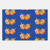 Dreidel Hannukah Holiday Wrapping Paper Geschenkpapier Set (Vorderseite)