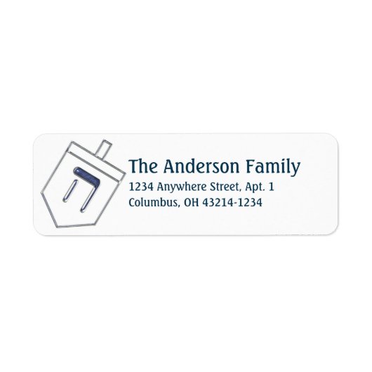 Dreidel Hanukkah Address Labels d10 (Vorne)