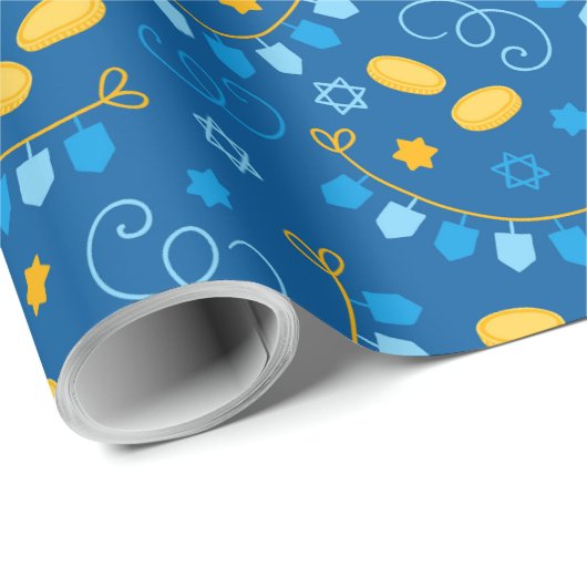 Dreidel Hanukkah Geschenkpapier (Rolleneckpunkt)
