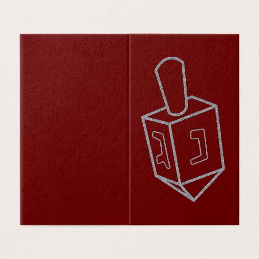 Dreidel Hanukkah Glitzer Cards 25 Pack (Außenseite Aufgefaltet)
