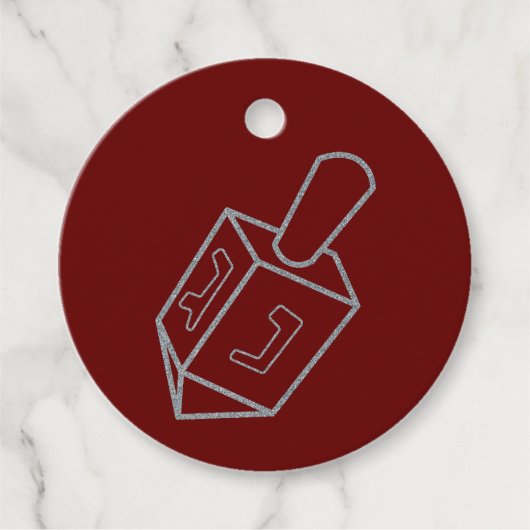 Dreidel Hanukkah Glitzer Geschenkanhänger (Vorderseite)