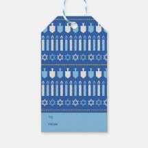 Dreidel Icons Hanukkah Holiday Blue Gold