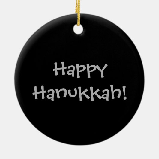 Dreidel Instructions Happy Hanukkah Silver Glitzer Keramikornament (Hinten)