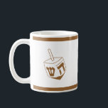 Dreidel Kaffeetasse<br><div class="desc">Diese elegante Tasse verfügt über einen Bronze Dreidel,  mit dem Sie die Farbe für Hanukkah oder jeden Anlass ändern können.</div>