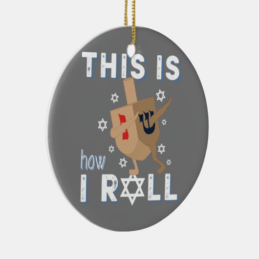 Dreidel Menorah Funny Hanukkah Geschenk so ich Keramik Ornament (Rechts)