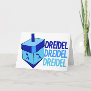 Dreidel Niedlich Blau Kinder Frohes Chanukka Feiertagskarte
