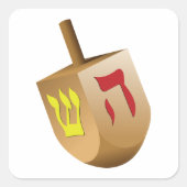 Dreidel Quadratischer Aufkleber (Vorderseite)