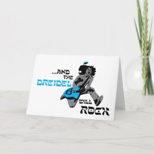 Dreidel Rock Chanukah Card Feiertagskarte