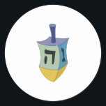 Dreidel Runder Aufkleber<br><div class="desc">Machen Sie sich bereit,  während der Ferien mit Ihrem Dreiel zu spielen. Das wird ein perfektes Geschenk machen!</div>