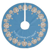 Dreidel Rustic Oak Hanukkah Pattern Chrismukkah Polyester Weihnachtsbaumdecke (Vorderseite)