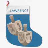 Dreidel-Rustikale Eiche Hanukkah für Kinder Chrism Großer Weihnachtsstrumpf (Vorderseite)