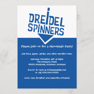 Dreidel Spinners Hanukkah Party Einladung