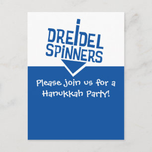 Dreidel Spinners Hanukkah Party Einladungspostkarte