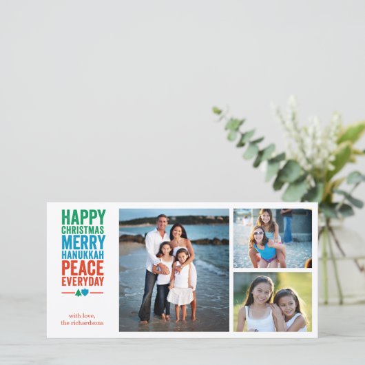 Dreidel Tree 3 Feiertagskarte (Stehend Vorderseite)