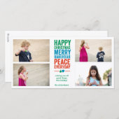 Dreidel Tree x4 Feiertagskarte (Vorne/Hinten)